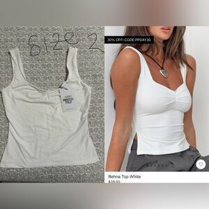 Princess Polly White Fitted Cut Out Tank Top